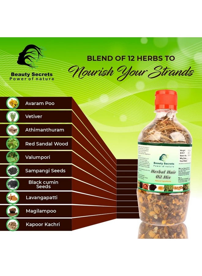 beauty Secrets - Make Your Own Hair Oil Dry Ayurvedic Herb Mix (12 Vital Herbs)_100Gm-For Complete Haircare For Men & Women- - Image 1