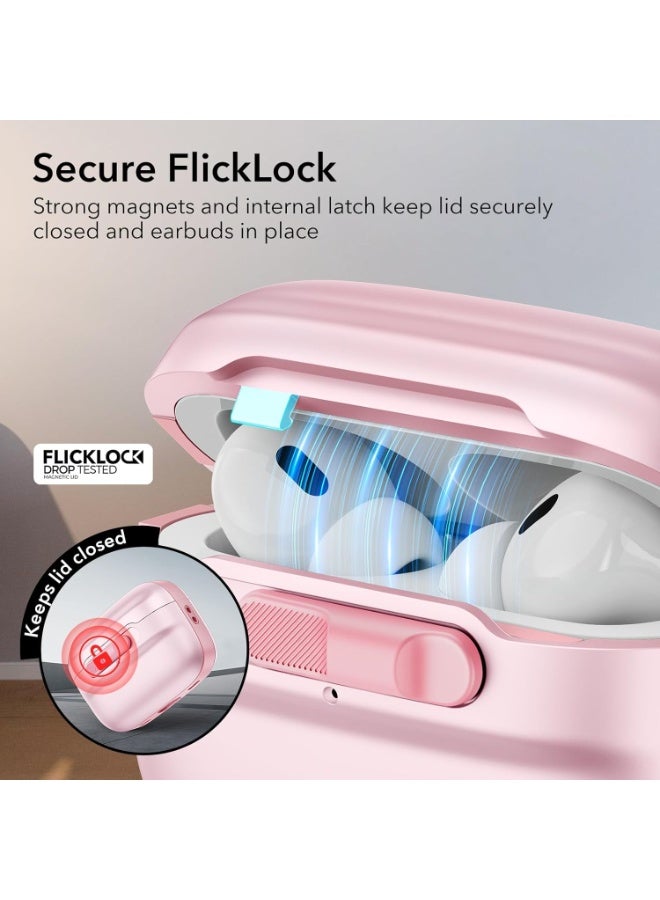 اي اس ار ESR for AirPods Pro Case (2023/2022/2019, 2nd/1st Gen), Compatible with Airpods Pro 2 (USB-C/Lightning Cable), MagSafe Ready, Magnetic Lid Lock, Full Drop Protection Cover with Lanyard pink - Image 3