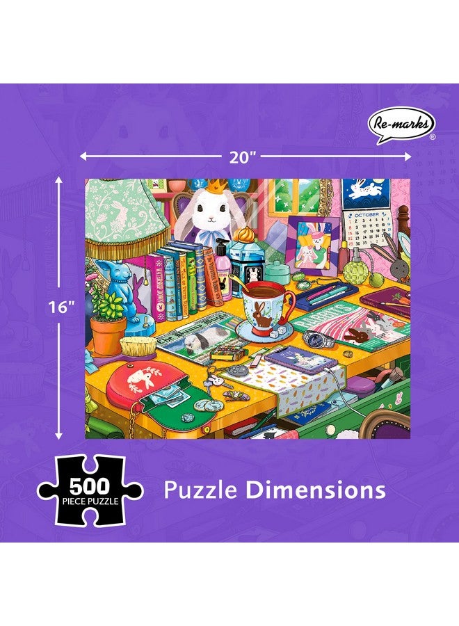 Re-marks Year of The Rabbit Illustrated Puzzle, 500-Piece Jigsaw Puzzle for All Ages - Image 3