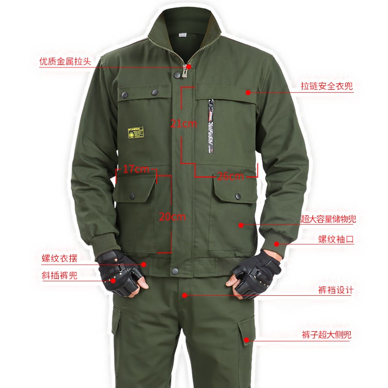Wear-Resistant Work Clothes Suit Men'S Work Protection Clothing Thickened Welding Anti-Scalding Construction Site Tooling Work Uniform - Image 4