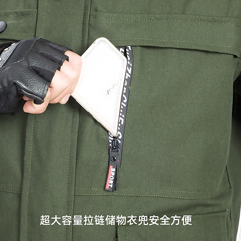Wear-Resistant Work Clothes Suit Men'S Work Protection Clothing Thickened Welding Anti-Scalding Construction Site Tooling Work Uniform - Image 5