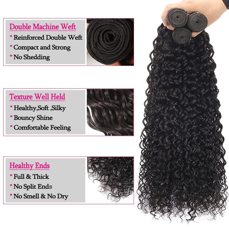 Beautymoon Water Wave Bundles 18 20 22 Inch Wet and Wavy Human Hair Weave Bundles 10A Brazilian Virgin Water Wave Hair 3 Bundles Human Hair Extension for Women Natural Color - Image 2