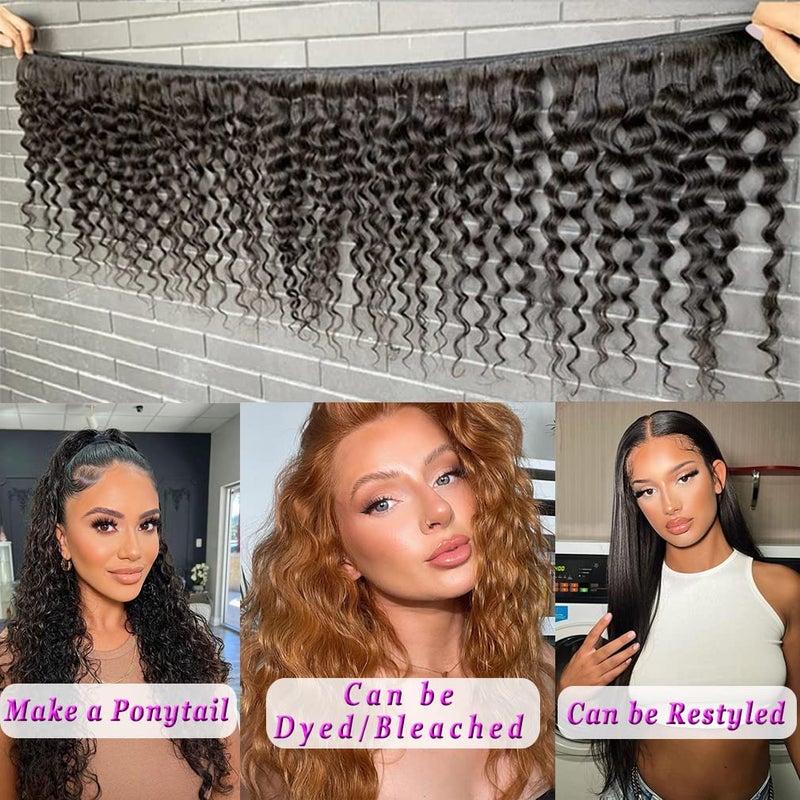 Beautymoon Water Wave Bundles 18 20 22 Inch Wet and Wavy Human Hair Weave Bundles 10A Brazilian Virgin Water Wave Hair 3 Bundles Human Hair Extension for Women Natural Color - Image 4