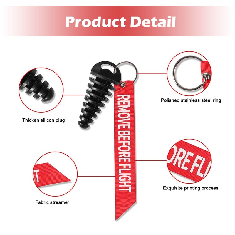 ALMOCN Muffler Exhaust Wash Plug 0.6"-1.5" Wash Plug with Streamer for Motorcycle Bike 2 Stroke Rubber Exhaust Silencer, Black - Image 2