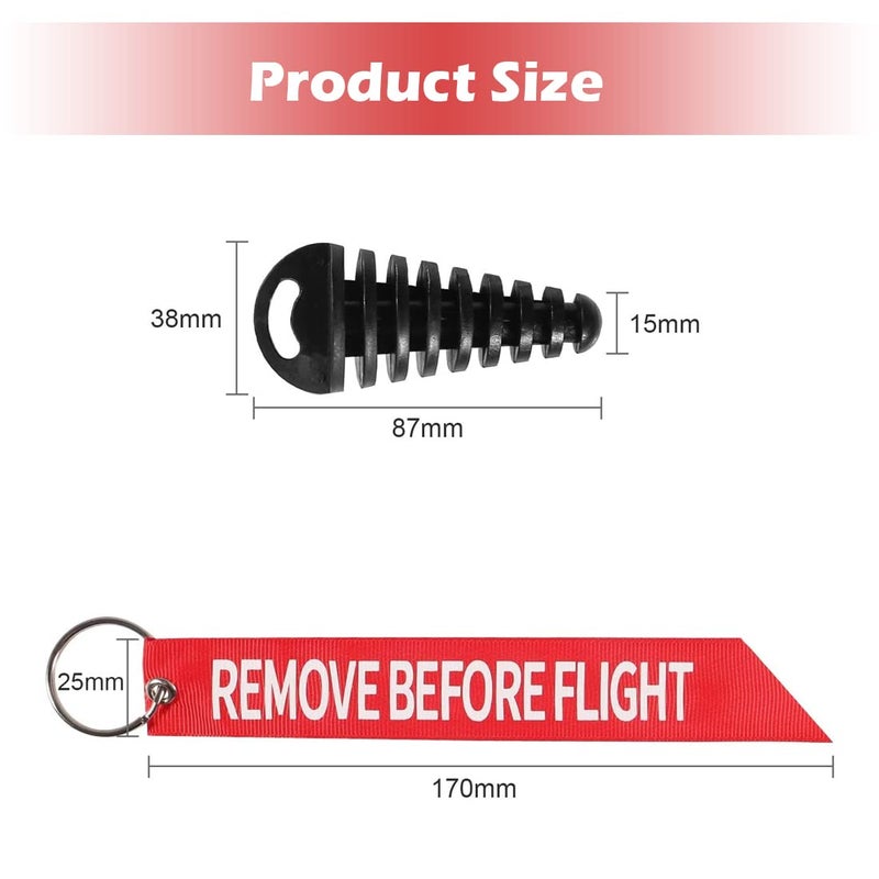 ALMOCN Muffler Exhaust Wash Plug 0.6"-1.5" Wash Plug with Streamer for Motorcycle Bike 2 Stroke Rubber Exhaust Silencer, Black - Image 4