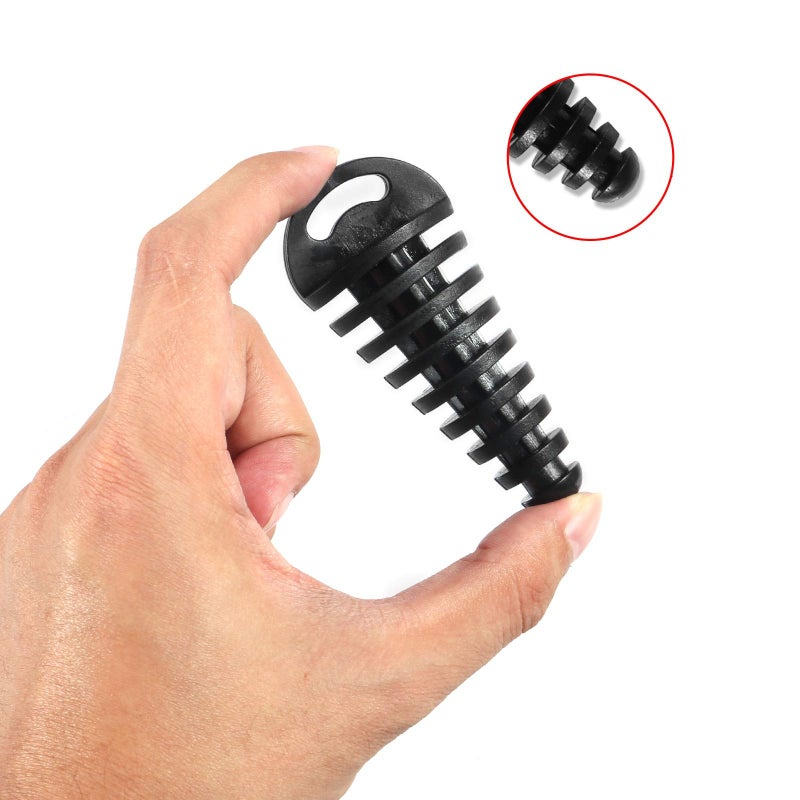 ALMOCN Muffler Exhaust Wash Plug 0.6"-1.5" Wash Plug with Streamer for Motorcycle Bike 2 Stroke Rubber Exhaust Silencer, Black - Image 5