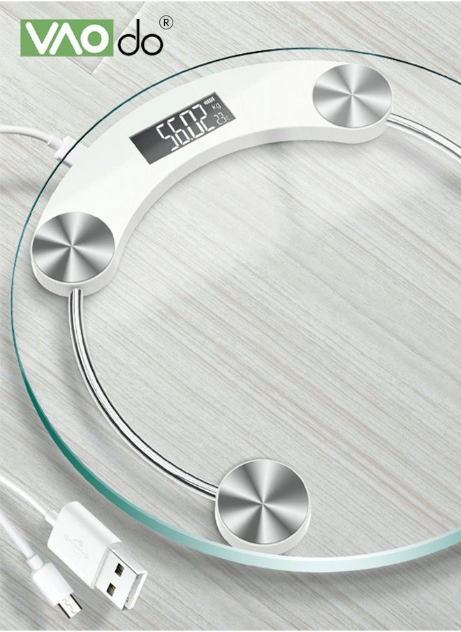 VAOdo - Smart Scale for Body Weight Digital Bathroom Scale Weighing Body Fat Scale USB Interface Charging LED Display - Image 1