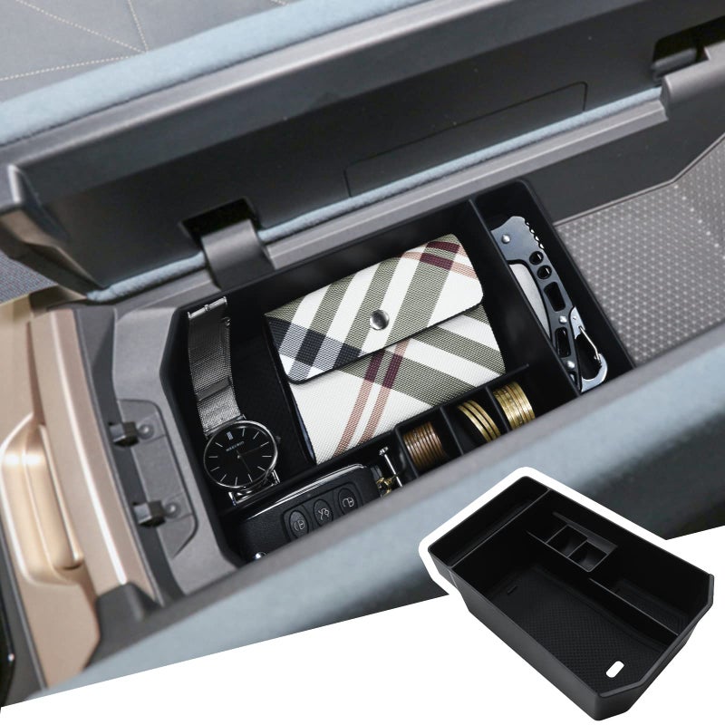 BIBIBO Luxury Black BMW iX Accessories 2022-2024 Console Organizer for BMW iX (I20) Insert Middle Armrest Storage Box - Image 1