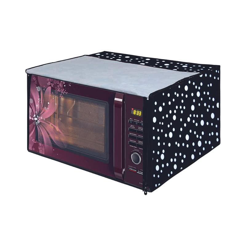 MW PRINTS Microwave Oven Cover For IFB 30 L 30BRC2 Printed PVC Waterproof/Dustproof Cover (Black) - Image 1
