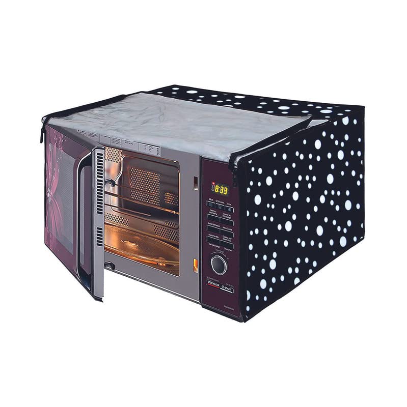 MW PRINTS Microwave Oven Cover For IFB 30 L 30BRC2 Printed PVC Waterproof/Dustproof Cover (Black) - Image 3