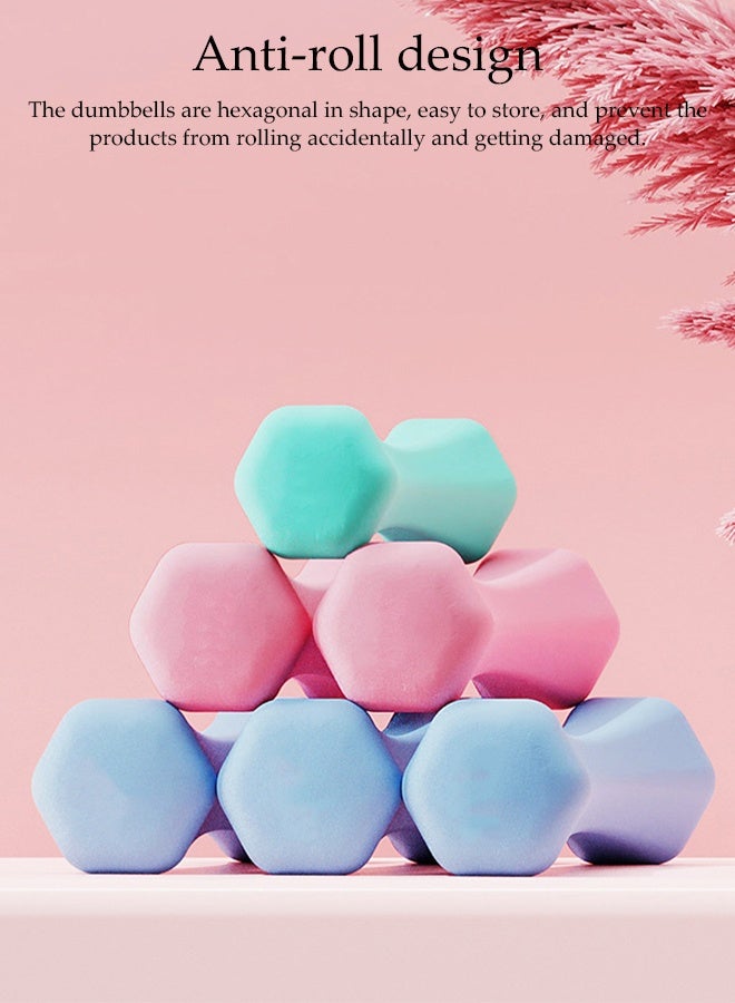 DUNISO A Pair of Mini Dumbbells，Ladies' Fitness Dumbbells，Portable and Practical，Sturdy and Durable，Used for Exercise, Muscle Building, Arm Slimming，2 Pounds Each,Pink - Image 3