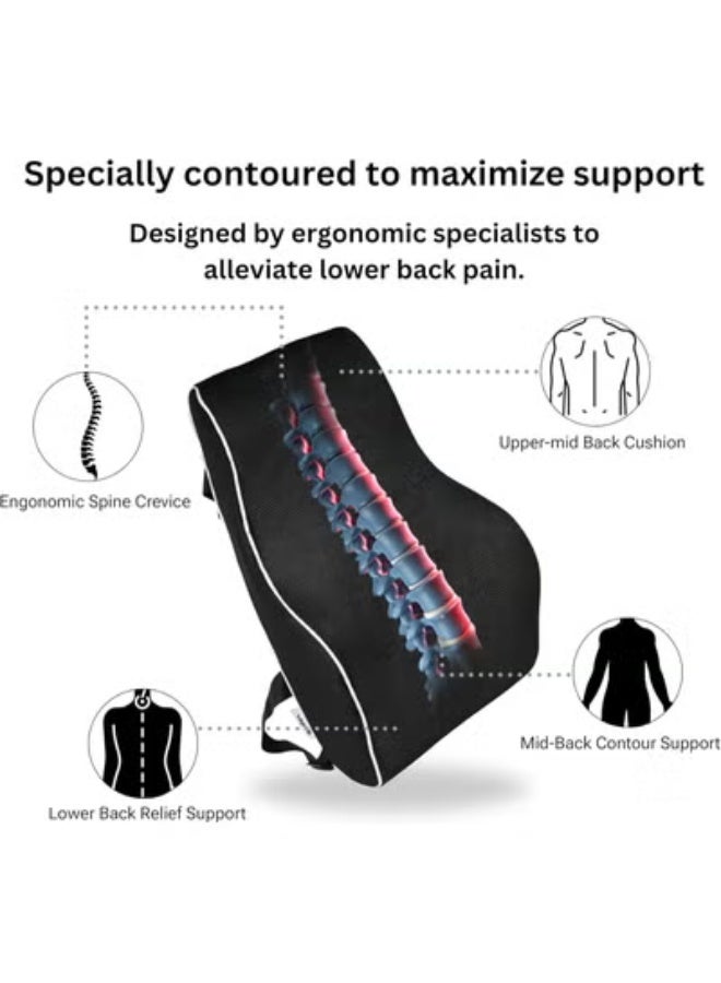 Memory Foam Car Seat Neck and Lumbar Support Cushion, Ergonomic Headrest and Back Support for Car, Office Chair and Home - Image 2