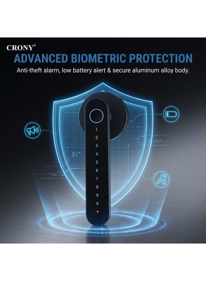 CRONY Smart Fingerprint Door Lock, 5 Unlocked Ways IC Cards, Codes, Keys, APP, Fingerprint, Bluetooth Keyless Entry Front Door for Bedroom, Hotel, Apartment, Home, Office with Digital Keypad Lock - Image 5