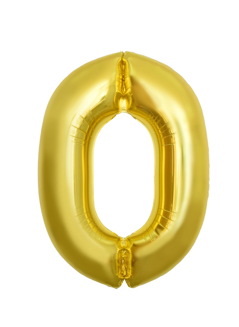 Party Zone Gold Foil Balloon Number 0 52" 
