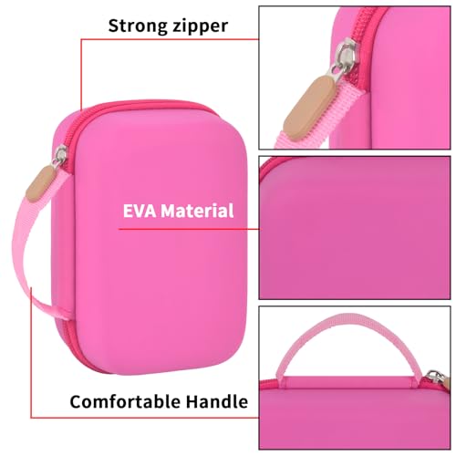casmilee Kids Instant Print Camera Case for Dylanto/for ESOXOFFORE/for VTech KidiZoom PrintCam/Creator Cam/for Goopow/for GKTZ/for FUNKAM/for Agoigo Waterproof Digital Video Toddler Cameras - Box Only (Pink) - Image 4