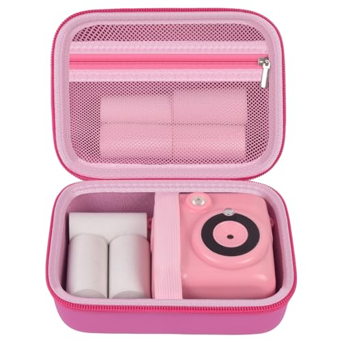 casmilee Kids Instant Print Camera Case for Dylanto/for ESOXOFFORE/for VTech KidiZoom PrintCam/Creator Cam/for Goopow/for GKTZ/for FUNKAM/for Agoigo Waterproof Digital Video Toddler Cameras - Box Only (Pink) - Image 1