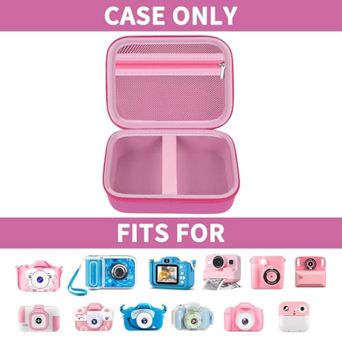 casmilee Kids Instant Print Camera Case for Dylanto/for ESOXOFFORE/for VTech KidiZoom PrintCam/Creator Cam/for Goopow/for GKTZ/for FUNKAM/for Agoigo Waterproof Digital Video Toddler Cameras - Box Only (Pink) - Image 2