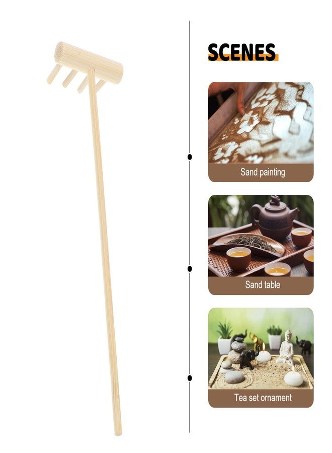 Sewroro Mini Zen Sand Rakes Miniatures 32 Pcs Zen Rake Mini Zen Garden Rakes Meditation Sand Desktop Sand Box Accessories Garden Rake Small Shovel Dining Table Decor Bamboo Rake - Image 5