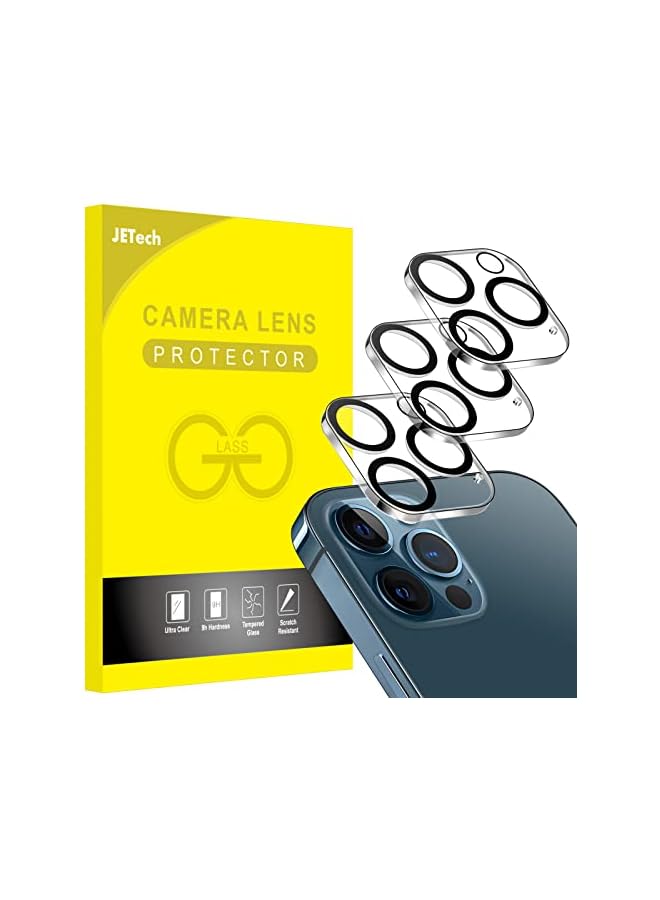 جي تيك واقي عدسة الكاميرا JETech لهاتف iPhone 12 Pro مقاس 6.1 بوصة، زجاج مقسى 9H، شفاف عالي الدقة، مضاد للخدش، صديق للحافظة، لا يؤثر على اللقطات الليلية، 3 عبوات - Image 1