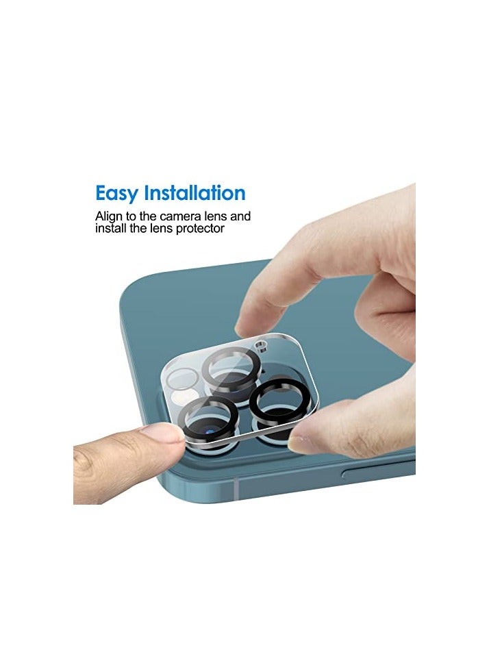 جي تيك واقي عدسة الكاميرا JETech لهاتف iPhone 12 Pro مقاس 6.1 بوصة، زجاج مقسى 9H، شفاف عالي الدقة، مضاد للخدش، صديق للحافظة، لا يؤثر على اللقطات الليلية، 3 عبوات - Image 3