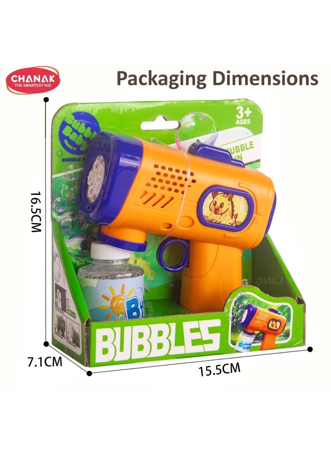 Chanak Electric Bubble Gun For Kids Automatic LED light Bubble Maker Machine With 70 Ml Tank, Blue Bubble Shooter Toy For Outdoor Indoor Play, Fun Bubble Blower For Children (Color as per Availability) - Image 4