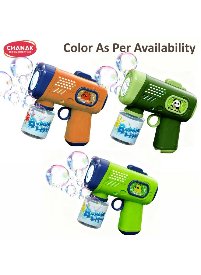 Chanak Electric Bubble Gun For Kids Automatic LED light Bubble Maker Machine With 70 Ml Tank, Blue Bubble Shooter Toy For Outdoor Indoor Play, Fun Bubble Blower For Children (Color as per Availability) - Image 2