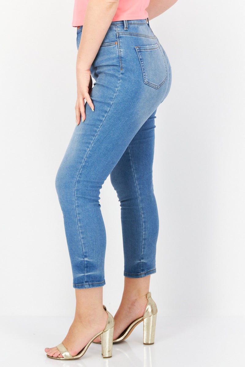 Gloria Vanderbilt Women Skinny Fit Wash Stretchable Jeans, Light Blue - Image 2