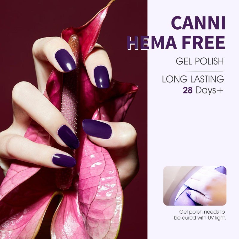 CANNI Dark Purple Gel Nail Polish, 1Pcs Purple Gel Polish Lavender Color High Gloss Soak Off U V Nail Manicure Salon DIY - Image 3