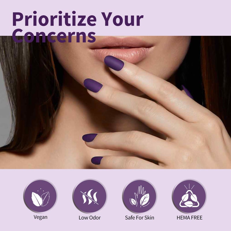 CANNI Dark Purple Gel Nail Polish, 1Pcs Purple Gel Polish Lavender Color High Gloss Soak Off U V Nail Manicure Salon DIY - Image 5