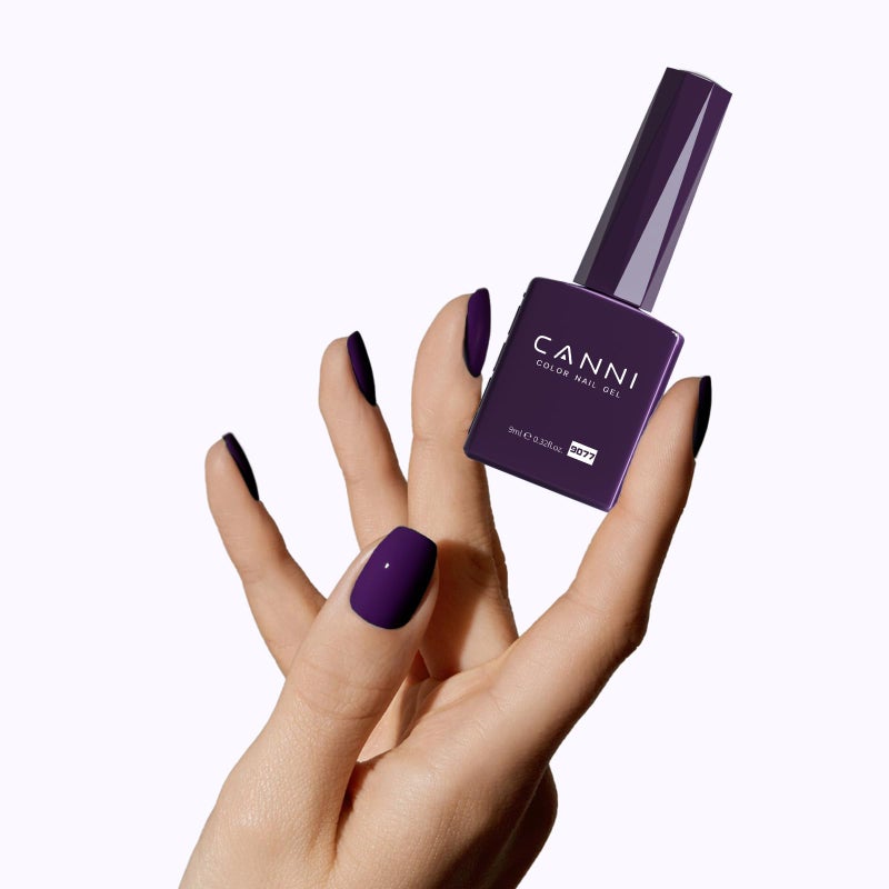 CANNI Dark Purple Gel Nail Polish, 1Pcs Purple Gel Polish Lavender Color High Gloss Soak Off U V Nail Manicure Salon DIY - Image 4