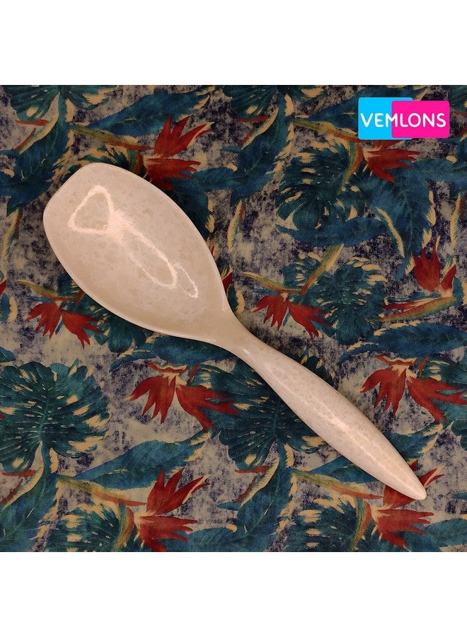 Vemlons Serving Spoon Long Handled Serving Spoon, Melamine Tableware (Set of 4 Piece)(Marble Print) - Image 4