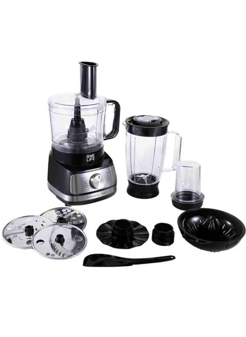 Food processor 1000 W Bowl 2 Liter BPA Blender 1.5 Liter with Mill FP1001BS Stainless Black