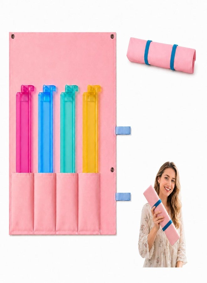 Mqaue Mahjong Rack Storage Bag, Roll-Up Mahjong Accessories Organizer Fits 4 Racks & Pushers, 31.5" x 20.5" Heavy-Duty Oxford Protective Sleeve,Empty Bag Only - Image 1
