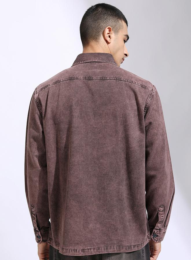 HIGHLANDER Acid Washed Oversized Shirt with Pockets - Image 3