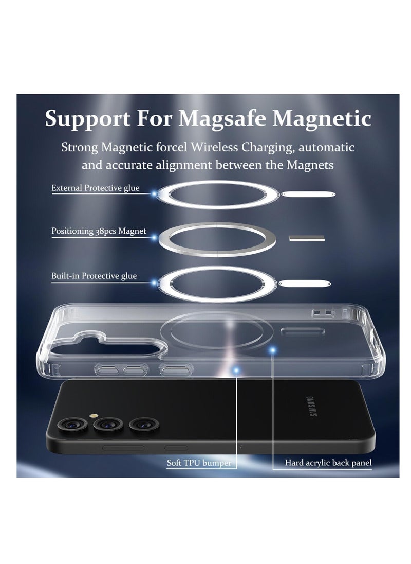 Case Magnetic Clear Case Cover for Samsung Galaxy S24 Shockproof Transparent Case for Galaxy S24 5G 2024  - Image 4