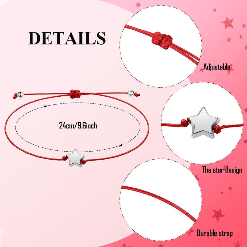 Sureio 24 Pcs Star Friendship Bracelets That Fall off Adjustable String Wish Bracelets Back to School Christmas Jewelry Gifts for Women Girls Friendship - Image 2