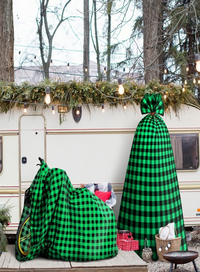 تيلينغ حقيبة تخزين كبيرة لشجرة عيد الميلاد، حقيبة جامبو لإزالة شجرة عيد الميلاد والتخلص منها، حقيبة بلاستيكية مقاومة للماء، غطاء شجرة عيد الميلاد عمودي لزينة شجرة عيد الميلاد (أسود وأخضر، 7.5 قدم) - Image 3