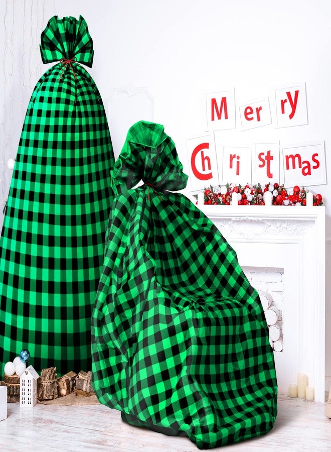 تيلينغ حقيبة تخزين كبيرة لشجرة عيد الميلاد، حقيبة جامبو لإزالة شجرة عيد الميلاد والتخلص منها، حقيبة بلاستيكية مقاومة للماء، غطاء شجرة عيد الميلاد عمودي لزينة شجرة عيد الميلاد (أسود وأخضر، 7.5 قدم) - Image 5