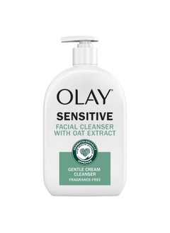 Olay Sensitive Facial Cleanser With Oat Extract Gentle Cream Cleanser 16 Fl Oz  - Image 1