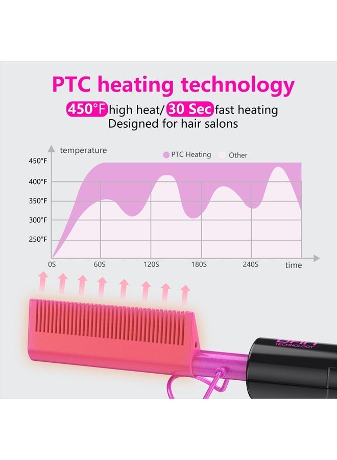 DAN Technology Dual Voltage Ceramic Pressing Comb - 450°F Fast Heating Mini Straightener for Lace Front Wigs and Black Women's Hair - Image 4