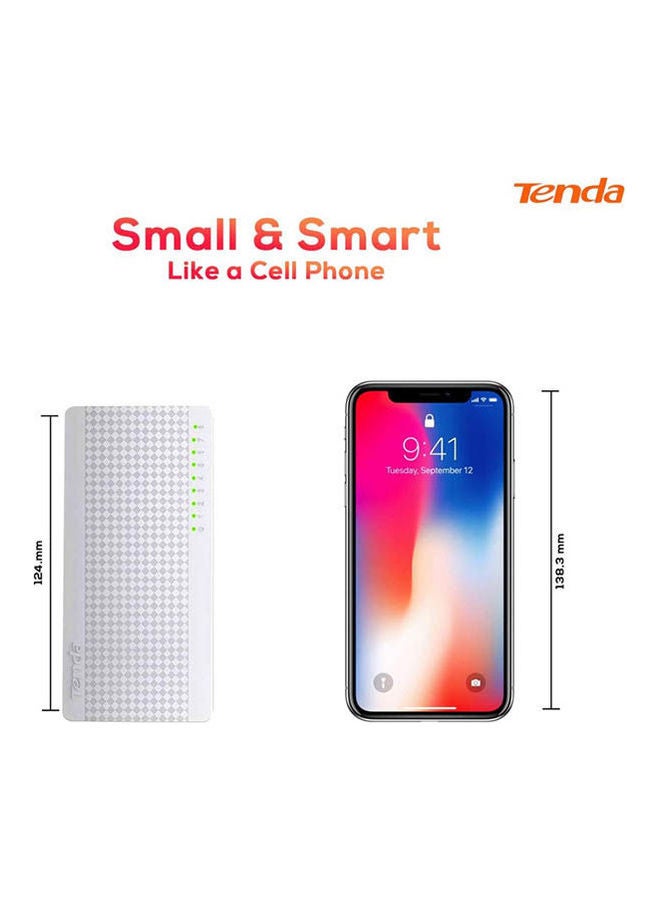 Tenda 8 Ports 10/100 Mbps Desktop Wall Mount Switch White - Image 3
