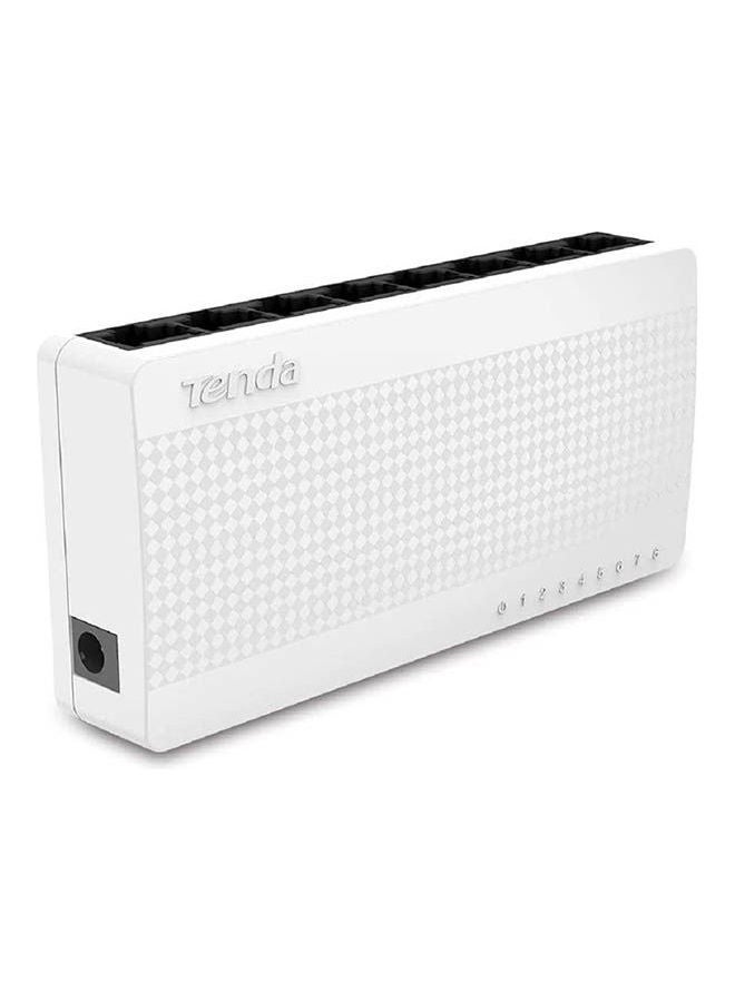 Tenda 8 Ports 10/100 Mbps Desktop Wall Mount Switch White - Image 1