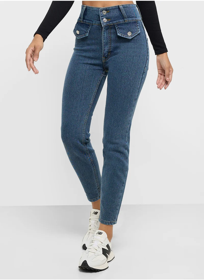 Ginger High Rise Acidwash Skinny Jeans