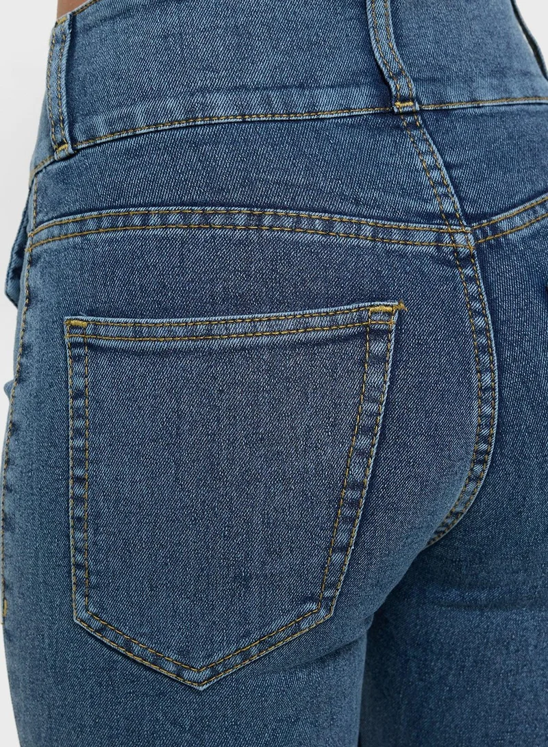 Ginger  High Rise Acidwash Skinny Jeans for Women | Best Price UAE
