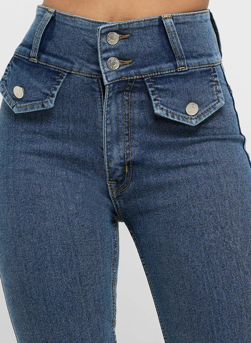 Ginger  High Rise Acidwash Skinny Jeans for Women | Best Price UAE