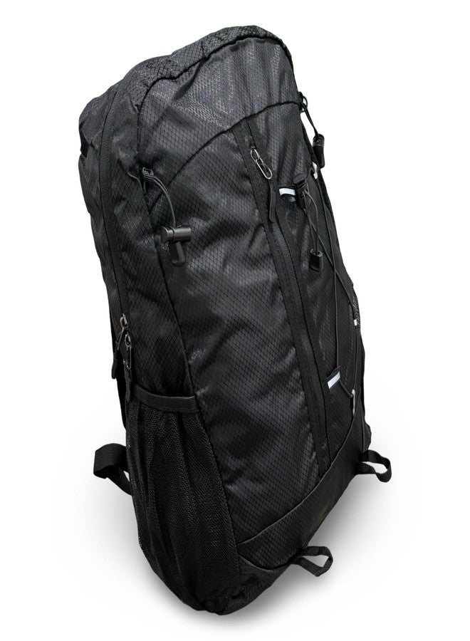 GLOSSY Black Foldable Lightweight Backpack For women and men | Water Resistant | Travel use | Sports Use | Casual use - Image 1