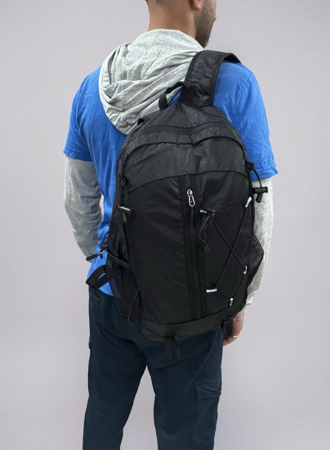 GLOSSY Black Foldable Lightweight Backpack For women and men | Water Resistant | Travel use | Sports Use | Casual use - Image 3