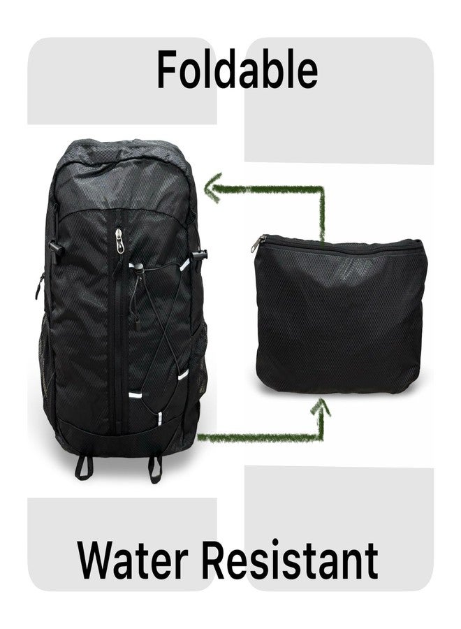 GLOSSY Black Foldable Lightweight Backpack For women and men | Water Resistant | Travel use | Sports Use | Casual use - Image 4