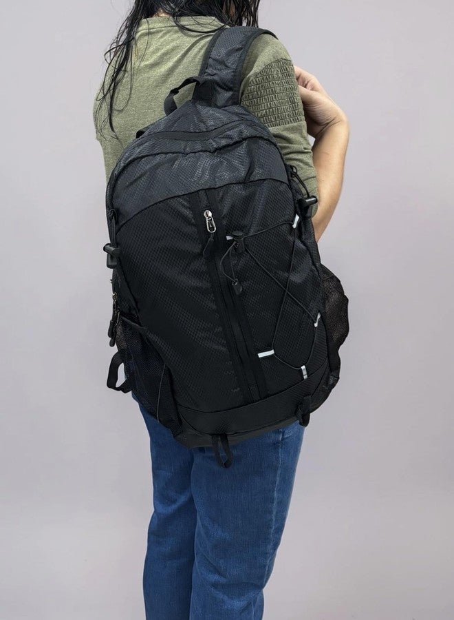 GLOSSY Black Foldable Lightweight Backpack For women and men | Water Resistant | Travel use | Sports Use | Casual use - Image 2