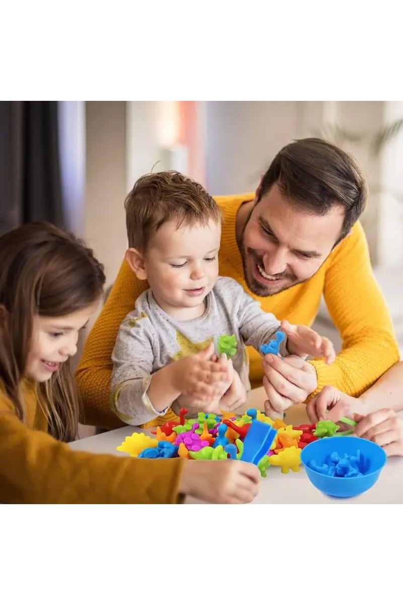 LIMOS Dinosaur Matching Game Set, 48 Pieces with Sorting Bowls, Montessori Educational Toys, Preschool Learning Activities - Image 3